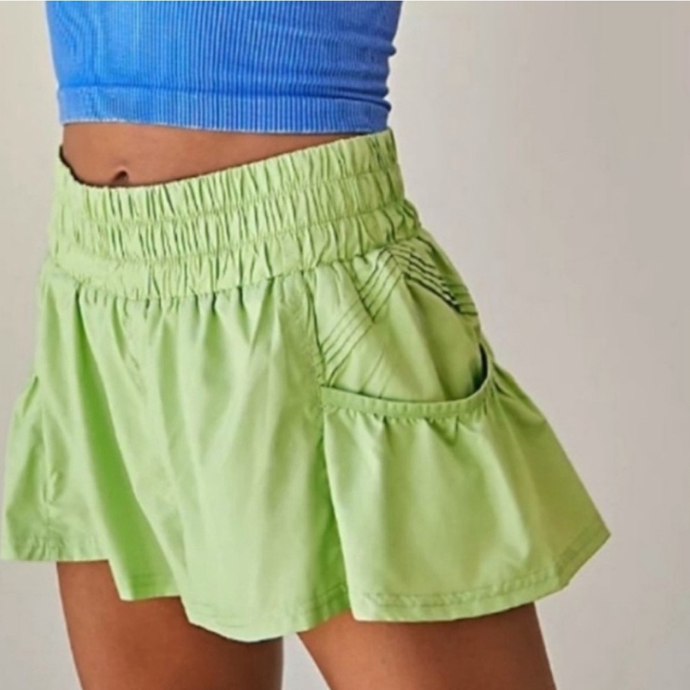 Neon Green Free People Get Your Flirt On Shorts; small